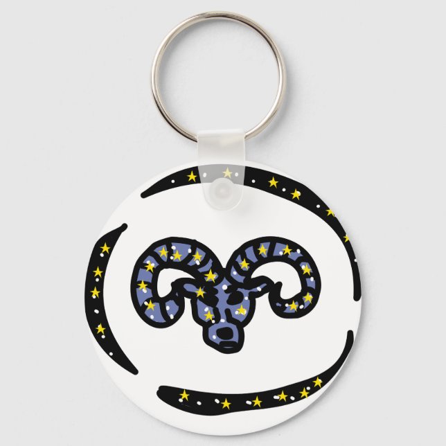 Llavero Aries Ram Zodiac Keychain – Minimal Cosmic Ram (Anverso)