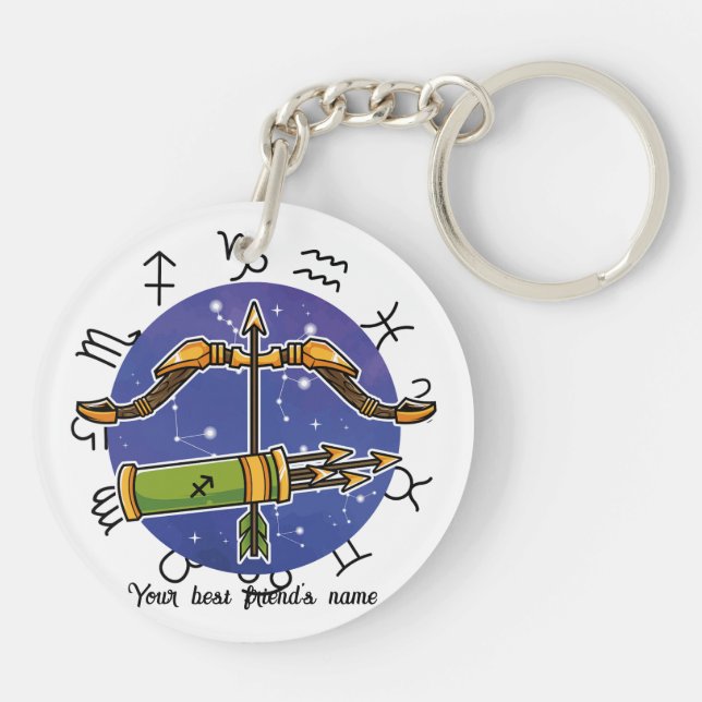 Llavero Aries & Sagittarius Custom Keychain (Atrás)