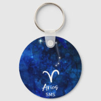 Aries Zodiac Constellation Blue Galaxy Monograma