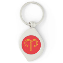 Aries Zodiac Keychain Metalizado