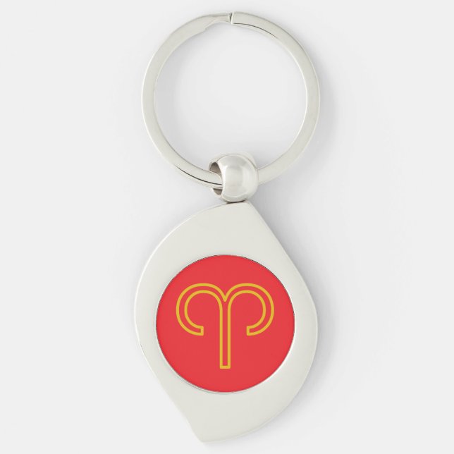 Llavero Aries Zodiac Keychain Metalizado (Anverso)