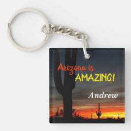 Llavero "¡Arizona es asombrosa!" Cactus del desierto de So
