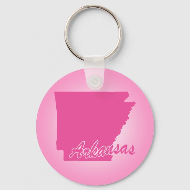 Llavero Arkansas de estado rosado (Anverso)