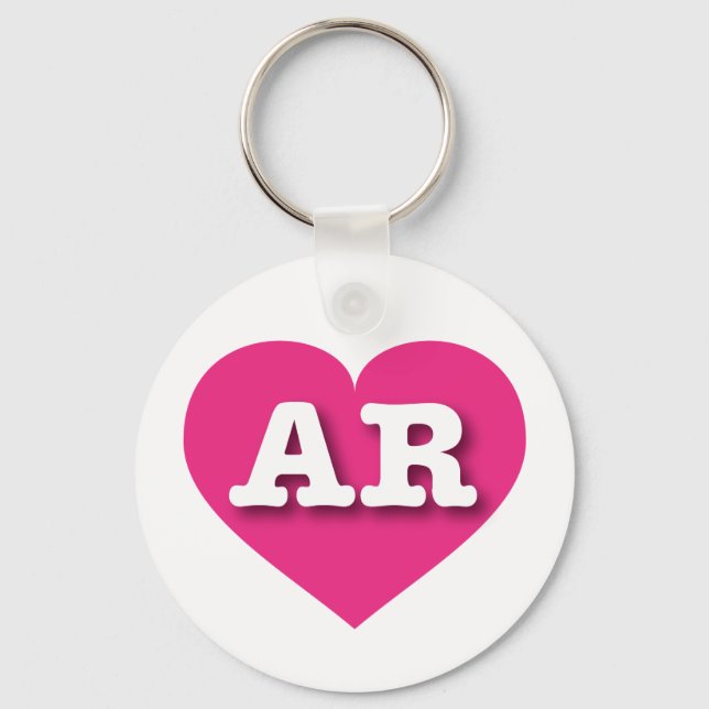 Llavero Arkansas Hot Pink Heart - Me encanta AR (Anverso)