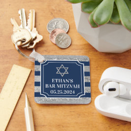 Llavero Armada, barra gris a rayas Mitzvah