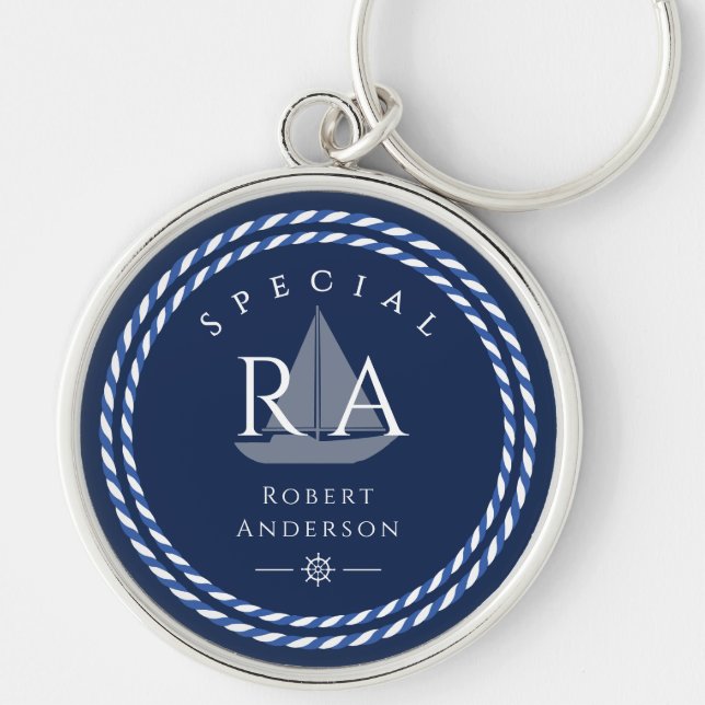 Llavero Armada Monograma de Cuerdas Náuticas (Frente)
