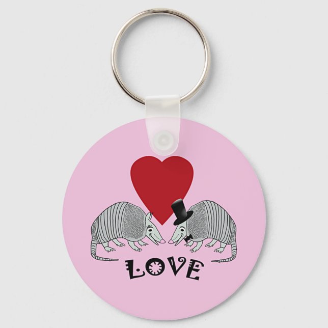 Llavero Armadillo Heart Love Pink (Anverso)