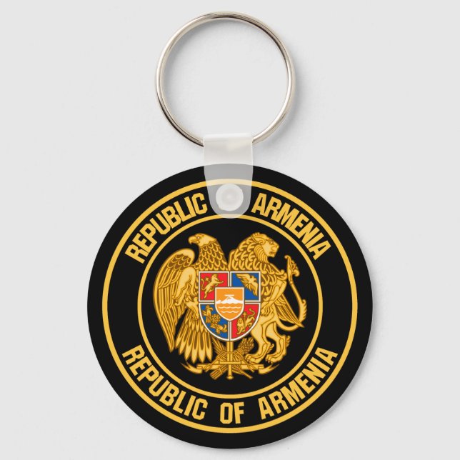 Llavero Armenia redonda Emblema (Anverso)