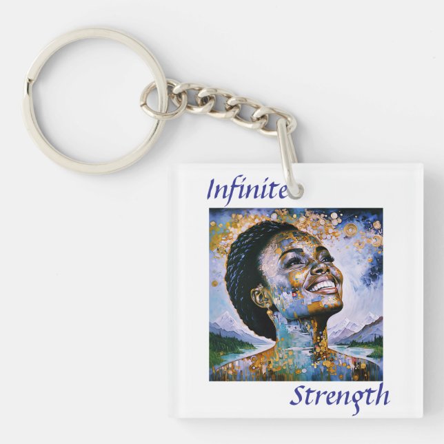 Llavero "Armonía en oro y cielo" (Frente)