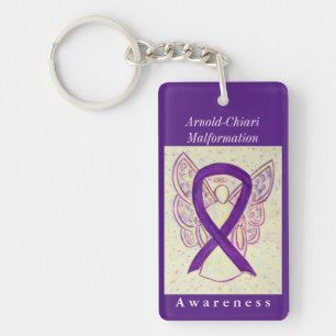 Llavero Arnold-Chiari Malformation Ribbon Angel Keychain