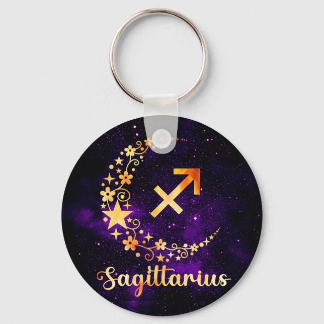 Llavero Aroma de claves de Golden Sagittarius Zodiac (Anverso)