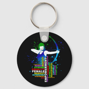 Llavero Arquero femenino y mujeres fuertes del grupo comun