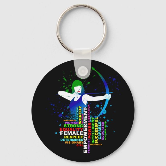 Llavero Arquero femenino y mujeres fuertes del grupo comun (Anverso)