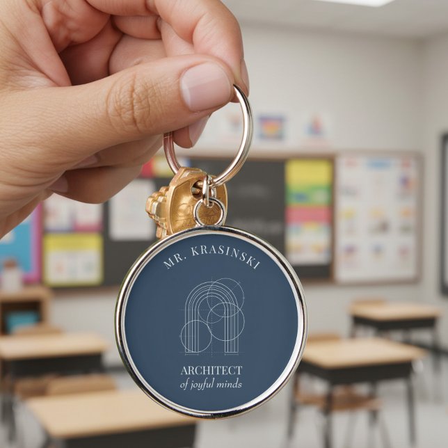 Llavero Arquitecto de Mentes Alegres Profesor Personalizad (Personalized keychain, teacher appreciation gift by Darling & May)