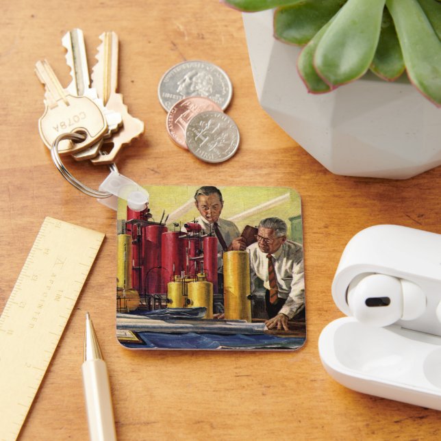 Llavero Arquitectos trabajando en una oficina, negocios de (Escritorio )