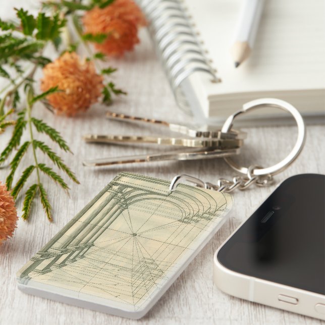 Llavero Arquitectura de época, perspectiva de columnas de  (Frente Derecha)