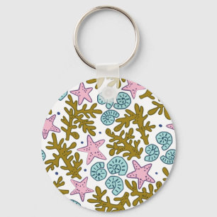 Llavero Arrecife genométrica tropical de coral animal