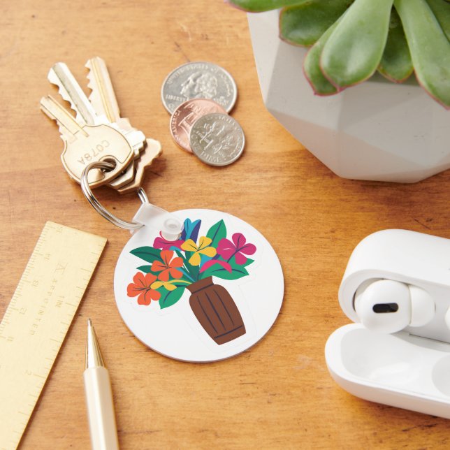 Llavero Arreglo de flores colorido (Escritorio )