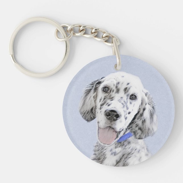 Llavero Arreglo de inglés azul Belton Pintura de perro (Frente)