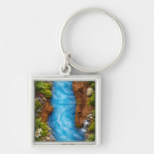 Llavero Arroyo Sereno del Bosque Arte de Agua de la Natura