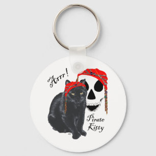 Llavero ¡Arrrr!  Gata Pirata Gato Negro