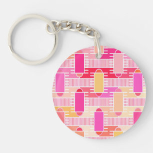 Llavero Art Deco chic industrial - rosa, melocotón, dorado