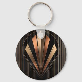 Llavero Art Deco Metallic Geometric Elegance