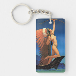 Llavero Art Deco Pin up chica ☆    arte de época Keychain