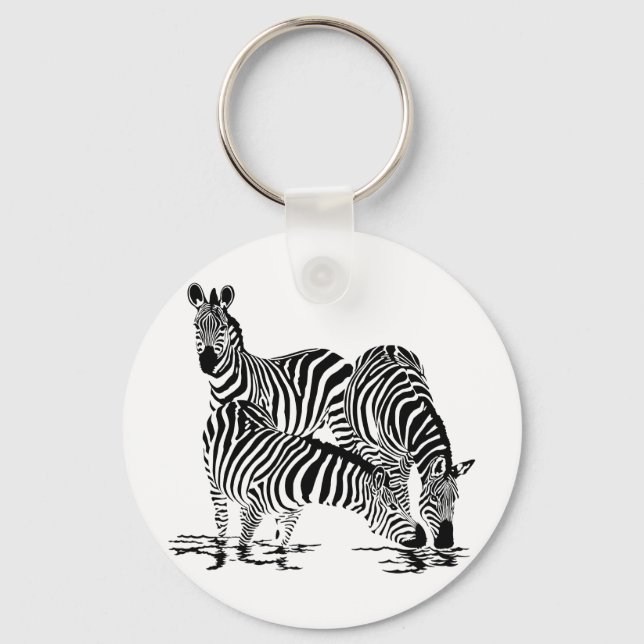 Llavero Art Deco Zebra (Anverso)
