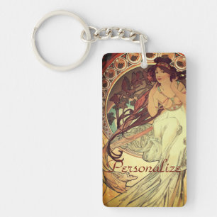Llavero Art Nouveau Alphonse Mucha elegante mujer cosecha