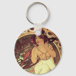 Llavero Art Nouveau Alphonse Mucha elegante mujer cosecha