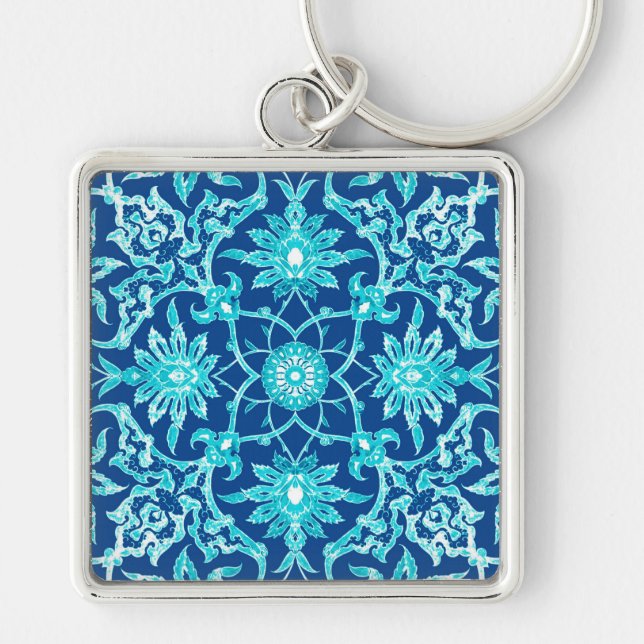 Llavero Art Nouveau Chinese Pattern - Turquoise and Blue (Frente)