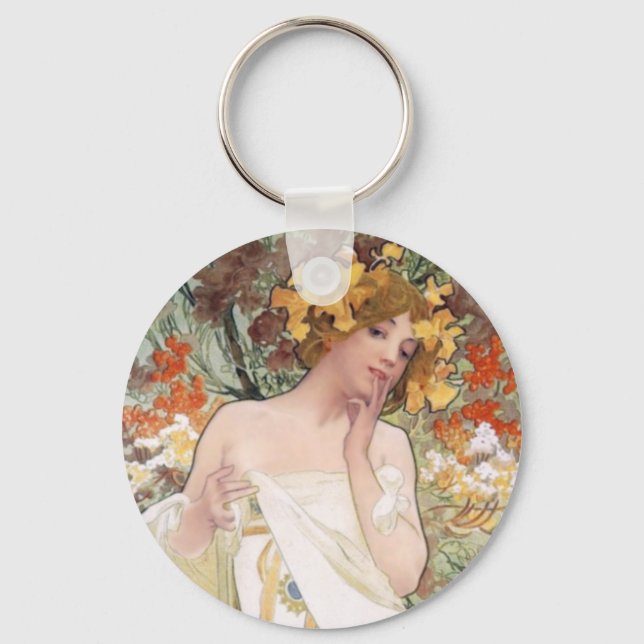 Llavero Art Nouveau - Mucha - anuncio perfume (Anverso)