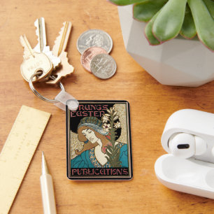 Llavero Art Nouveau vintage, publicaciones de Pascua de Pr