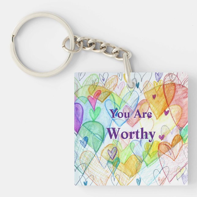 Llavero Art Worthy Hearts Art Gift Keychain (Frente)