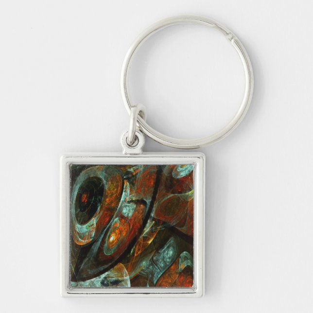 Llavero Arte abstracto de división de tiempo (Frente)