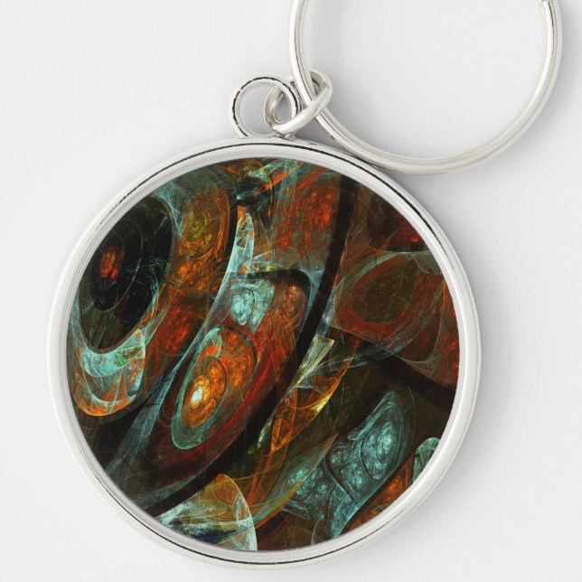 Llavero Arte abstracto de división de tiempo (Frente)