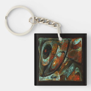 Llavero Arte abstracto de división del tiempo
