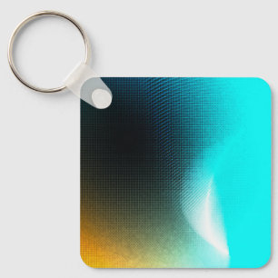 Llavero Arte abstracto de malla de gradiente naranja turqu