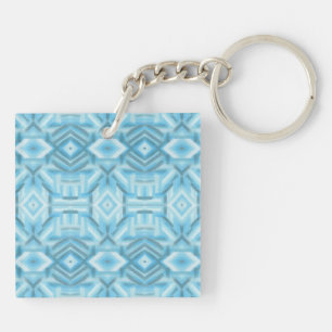 Llavero Arte abstracto en pastel suave de azul staccato cl