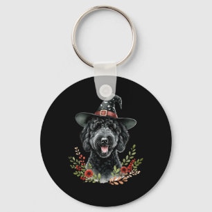 Llavero Arte acuarela de Halloween de perro Labradoodle ne