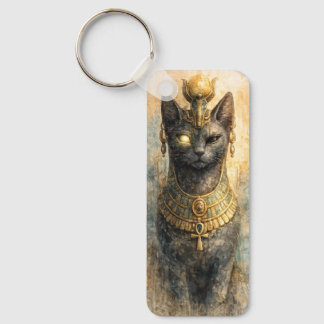 Llavero Arte acuarela de la diosa gata Bastet del antiguo