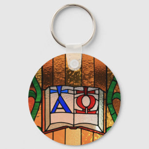 Llavero Arte alfa del vitral del libro de Omega