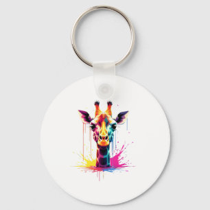 Llavero Arte animal africano La colorida jirafa para diver