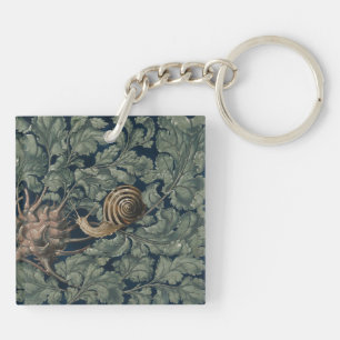 Llavero Arte Antiguo Botánico Art Nouveau Caracol Antiguo