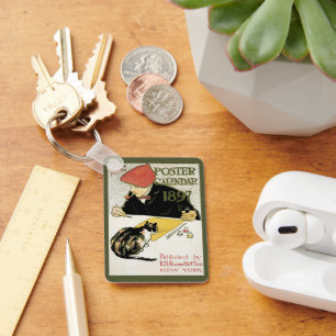 Llavero Arte Antiguo Moderno, Artista Pintando con Gato Ma