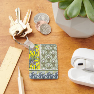 Llavero Arte Antiguo Moderno, Flores de Iris de Jardín