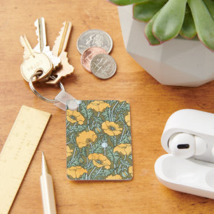 Llavero Arte Antiguo Moderno vintage, flores de amapola en