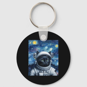Llavero Arte astronauta de gato cósmico estrellado de noch