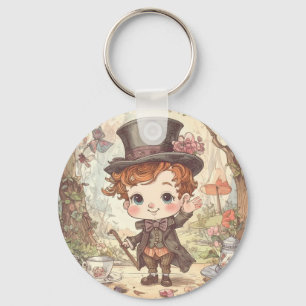 Llavero Arte caprichoso del sombrerero loco adorable del b